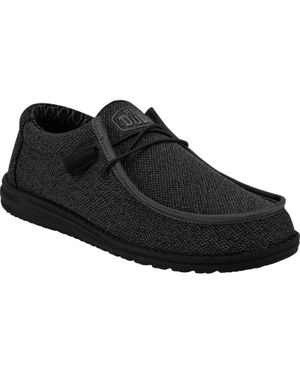 HEYDUDE Wally Sox Faux Suede Herren Micro Total Bootsschuhe - Schwarz