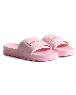 HUNTER Core Prägung Polyurethan Damen Parfait Slides - Pink