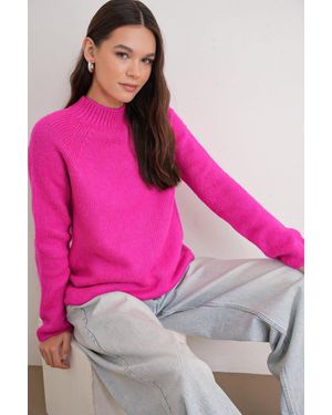 MixRay Strick-Halbkragenpullover - Pink