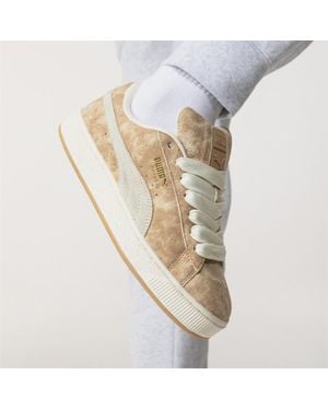 PUMA "Xl Leo" Leo-Muster Sneaker Für Damen, Wildleder (Naturweiß) - Mettallic
