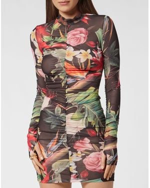 Philipp Plein Minikleid Flowers - Rot