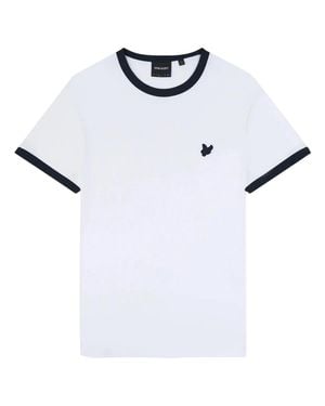 Lyle & Scott Tonal Ringer Wei�Es T-Shirt - Weiß