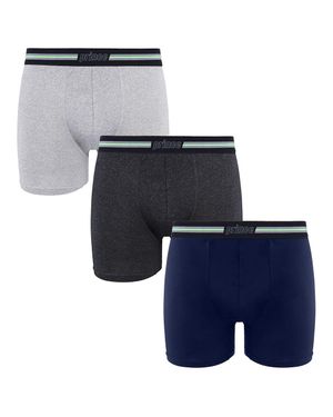Prince Performance Range 3 Pack Hellgrau Marine Herren Boxer Muxpr029 - Blau