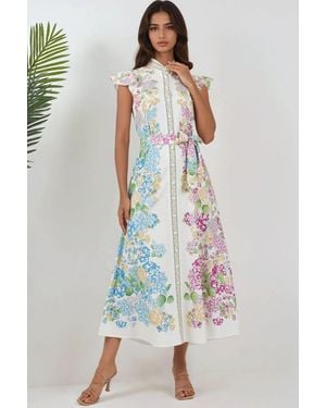 Hiccup Blumen Tippet Maxi Kleid - Mehrfarbig