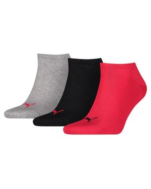 PUMA 9 Paar Sneaker Invisible Socken Gr. 35-49 für Füßlinge - Rot