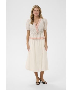 Saint Tropez Kurzarm-Bluse Revelinasz Kurzarm-Bluse Fitted - Natur