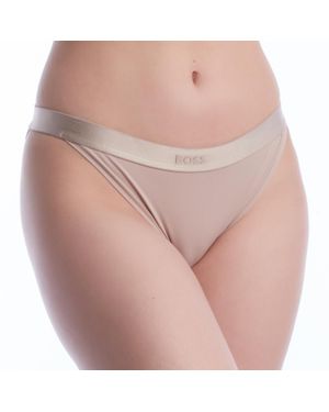 BOSS Damen Elastische Baumwollslips Mit Logo 50520399 - Braun