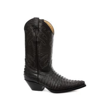 Grinders Western-Cowboystiefel Aus Schwarzem Leder – Carolina