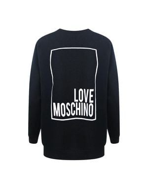 Moschino Box Logo Schwarzer Pullover - Blau