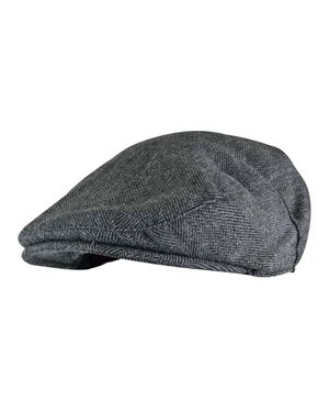 Sock Snob Traditionelle Flache Herrenmütze Aus Wollmischung Mit Karomuster - Schwarz