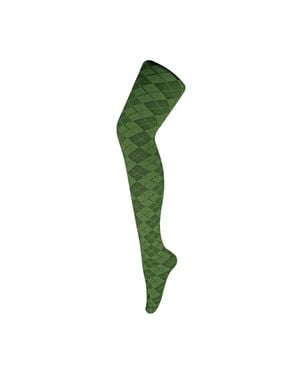 Sock Snob 1 Pack Damenfarbene 80 Denier Opake Gemusterte Weiche Strumpfhosen - Grün