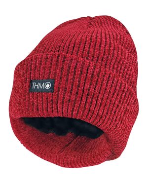 THMO Ladies Thermal 40G 3M Insulation Gefüttert Chenille Beanie Hut - Rot