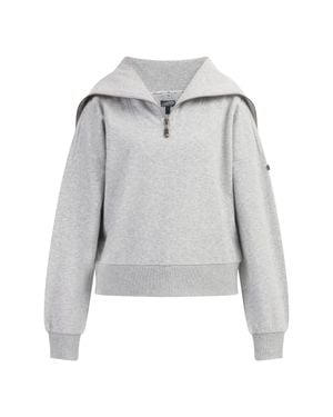 Dreimaster Oversize Troyer-Sweater Damen Melange - Grau