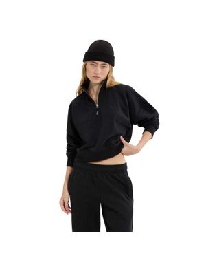 Ellesse "Carrera" Sweatshirt Für Damen, Mit Kurzem Reißverschluss - Schwarz