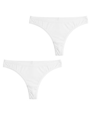 Q En 2Er-Pack Damen-Micromodal-Tangas Q105 - Weiß