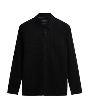 Ted Baker Shaww Delave Leinen-Overshirt - Schwarz