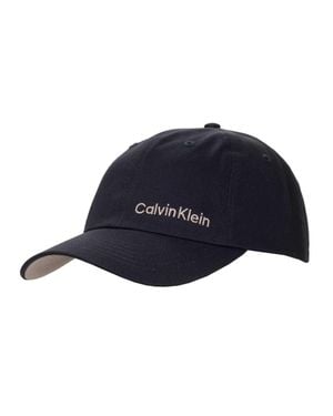 Calvin Klein Papa Hut Für Herren, Abgerundeter Kopf, Emblem - Blau