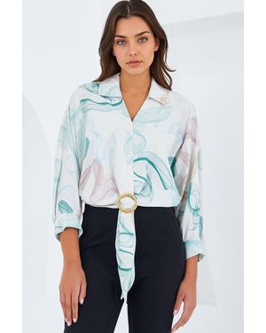Bigdart Bedrucktes Crop-Shirt Mit Pompon-Detail - Weiß