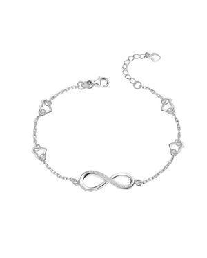 Bibei Verstellbares Damenarmband Mit Unendlichkeit-Herzanhängern Aus 925 Sterling Bipu011 - Mettallic
