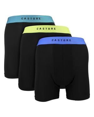 Castore 3Er-Pack Herren Sportboxershorts Unterstützende Bequeme Unterwäsche - Schwarz