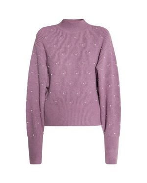 faina Strickpullover Mit Perlen Damen Mauve - Lila