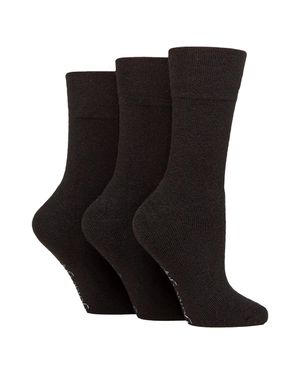 Gentle Grip 3Er-Pack Damen Wollstulpen Socken Warm Gepolsterte Wandersocken - Schwarz