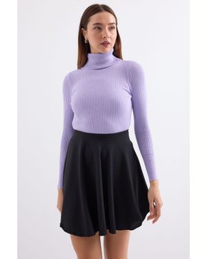 Bigdart Strukturierter Rollkragen-Pullover - Lila