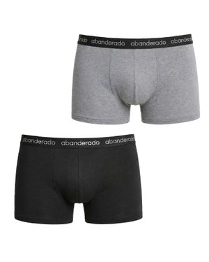 Abanderado Packung Mit 2 Herren Elastischen Baumwollboxershorts Aa596 - Grau