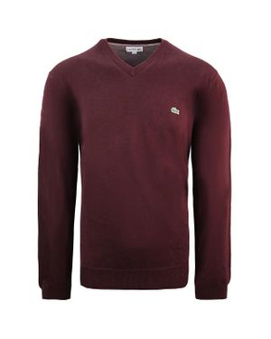 Lacoste Plain Herren Burgund Sweater - Rot