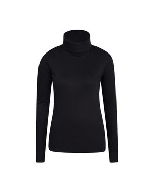 Mountain Warehouse Damen/Damen Meribel Baumwolle Rollkragen Langarm Top - Schwarz