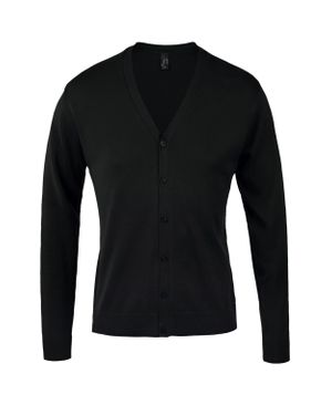 Sol's Goldene Herren Strickjacke Mit V-Ausschnitt - Schwarz