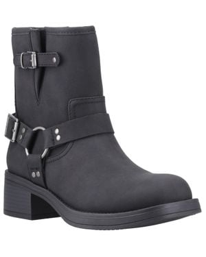 Rocket Dog Nino Kunstleder Damen Schwarze Absatz Stiefeletten