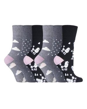 Gentle Grip 6 Paar Damen Nicht Elastische Socken - Blau