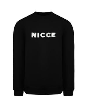 Nicce London Long Sleeve Crew Neck -Logo Schwarzer Herren Truman Sweatshirt 201 1 03 01 0001