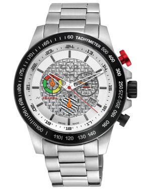 Gv2 Herren Scuderia Weißes Zifferblatt Schweizer Quarz Chronograph Datum Uhr - Grau