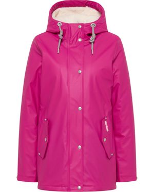 Mo My Veste De Pluie Avec Doublure En Fourrure Tissée Keepsudry - Pink