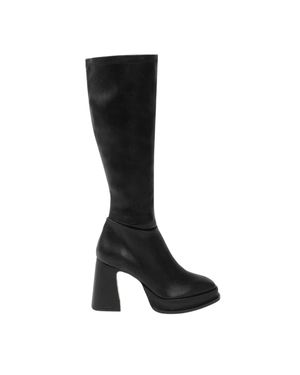 I Saw It First Retro Kniehohe Stiefel Für Damen, Plattform-Absatz - Schwarz