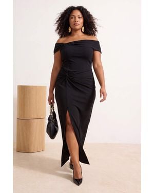 Trendyol Damen Einfarbig Maxi Ärmellos Party Bodycon Große Größen Kleid - Schwarz