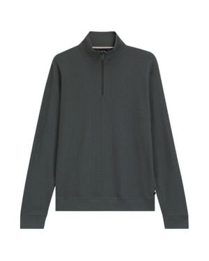 BOSS Pullover Für Herren, Mit Kurzem Reißverschluss - Grau