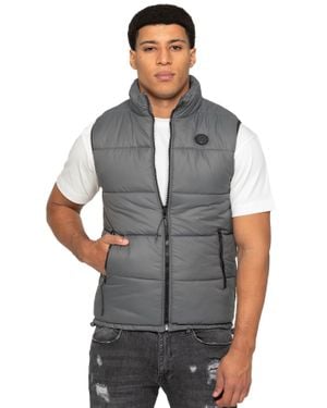Enzo Herren Puffer Gilet Jacke - Grau