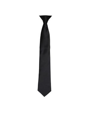 PREMIER Colours Herren Satin-Clip-Krawatte - Schwarz