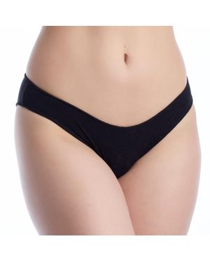 Selene Damen Bikini-Höschen Aus Floralem Jacquardstoff Rebeca - Schwarz