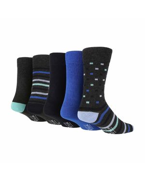 Wildfeet 5Er-Pack Bunte Gestreifte Bambus-Herrensocken - Blau