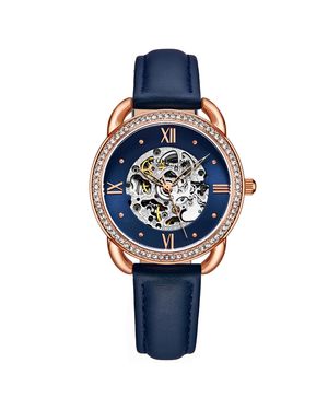 Stuhrling Marineblau Und Roségold Automatik 36Mm