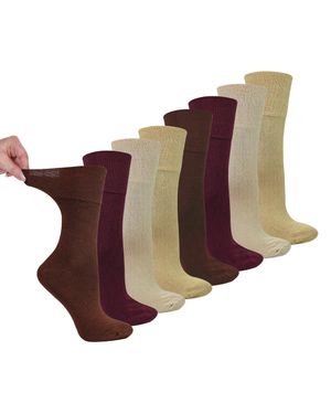 Dr.Socks 8 Paar Damen Bambus Diabetes-Socken - Braun