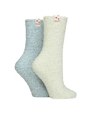 Elle 2Er-Pack Damen Zwei Farbige Kuschelsocken Für Bett Und Zuhause - Blau