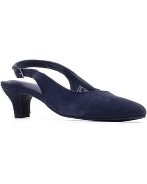 Hush Puppies Nahla Schnalle Kitten Heel Leder Damen Runde Slingback Schuhe - Blau
