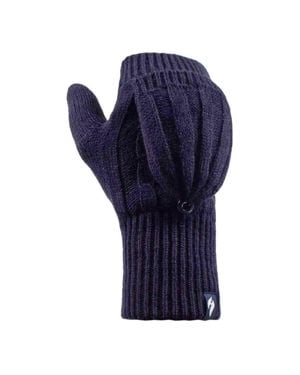 Heat Holders Damen Kabelstrick 2.3 Tog Thermo Winter Fingerlose Umwandlungshandschuhe - Blau