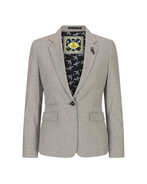 TruClothing Damen Beiger Tweed Blazer - Grau