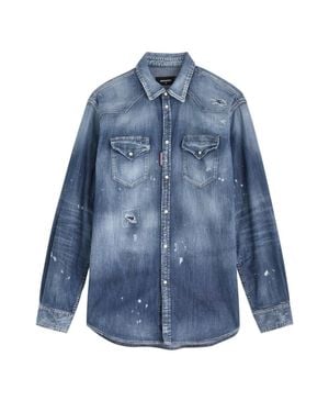 DSquared² Cool Guy Westernhemd Marineblau